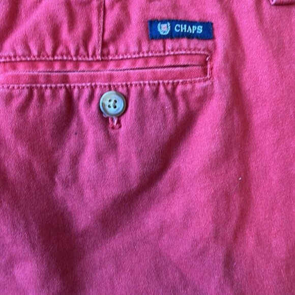 Chaps Mens Red Flat Front Shorts Size 42 - Picture 7 of 12